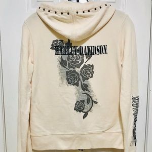 HARLEY DAVIDSON Studded Zip Up Casual Jacket